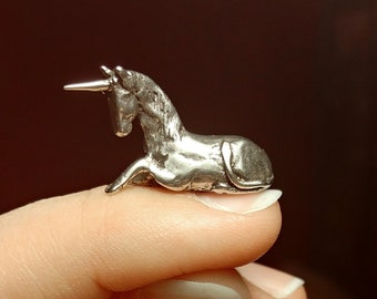 Tiny Unicorn White Bronze Sculpture