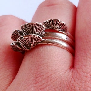 Small Stackable Shelf Fungus Sculpted Ring image 2