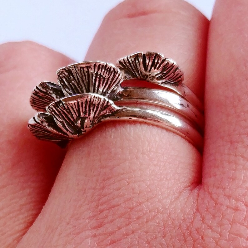 Small Stackable Shelf Fungus Sculpted Ring image 2