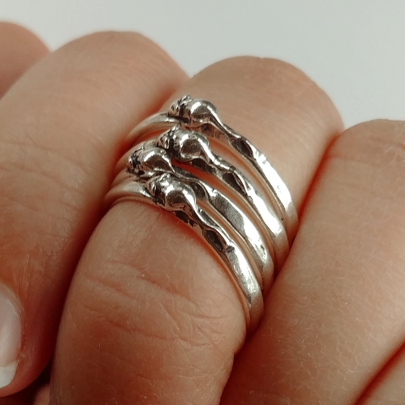 Tiny Mouse Sterling Silver Stackable Ring in Sterling Silver