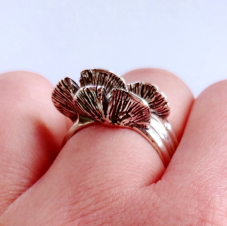 Small Stackable Shelf Fungus Sculpted Ring image 5