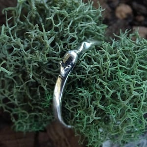 Tiny Mouse Sterling Silver Stackable Ring in Sterling Silver image 1