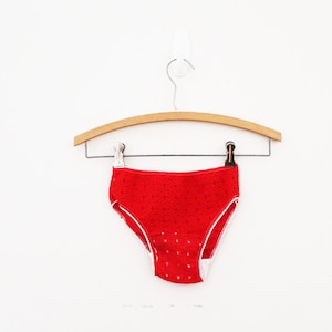 vintage 60&#39;s Super Low Red Hip Hugger Ladies Athletic Style Panties