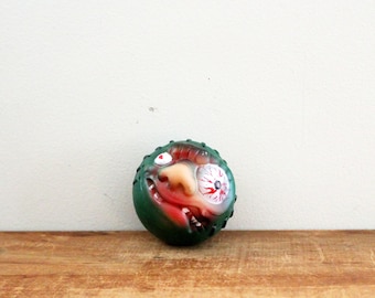 vintage 80s 90s Madballs Mad Ball Knock Off Novelty Baseball Ball Toy Gross Stitch Face