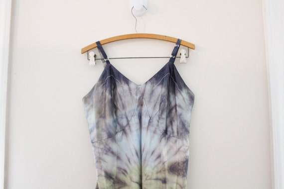 vintage 70s Upcycled Hand Tie Dyed Stormy Ocean B… - image 2