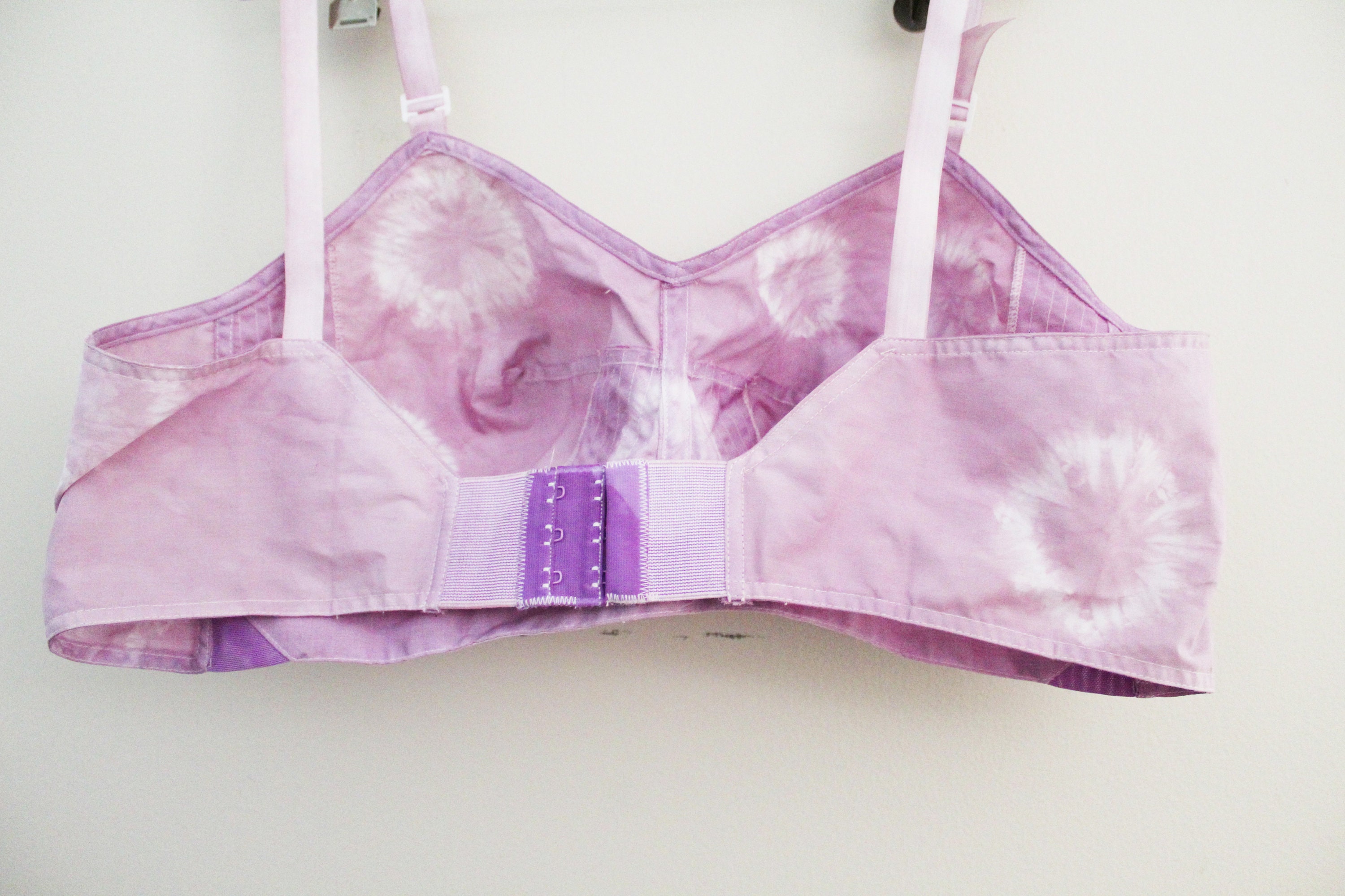 Vintage 70s Vanity Fair Circle Bullet Bra Upcycled Hand Dyed Lovely Lilac Tie  Dye Festival Hippie Bra Top 40 C 