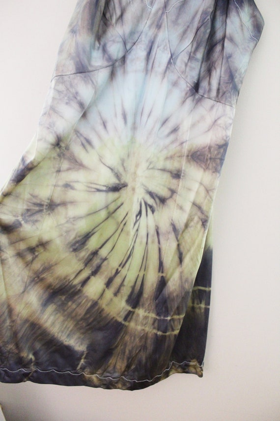 vintage 70s Upcycled Hand Tie Dyed Stormy Ocean B… - image 3