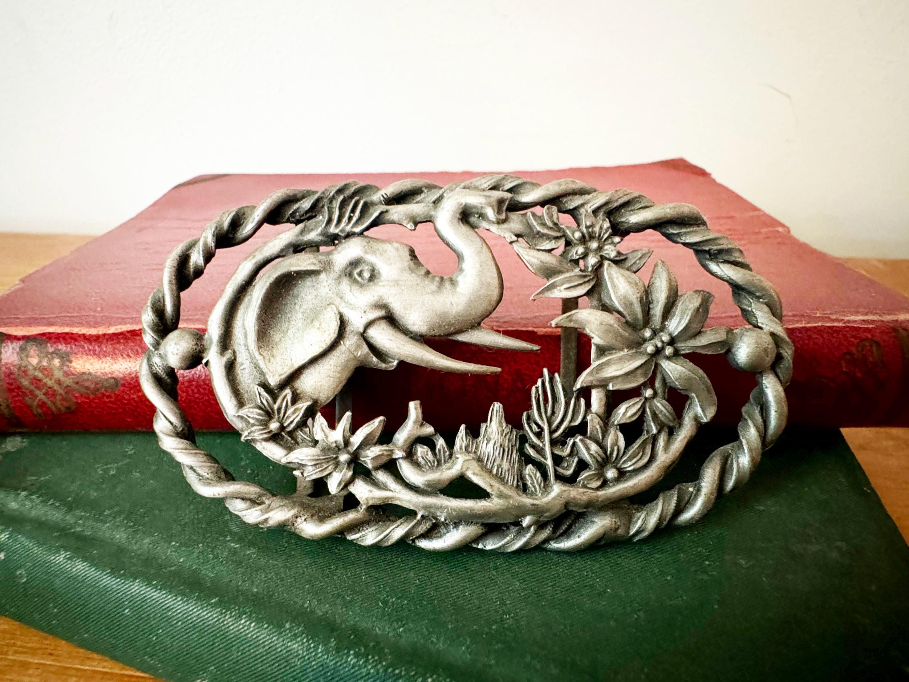 Vintage 1970s Bergere Elephant Gaspipe Belt B766A - Peat Vintage Elephant Print Belt - Double J Saddlery main image 3