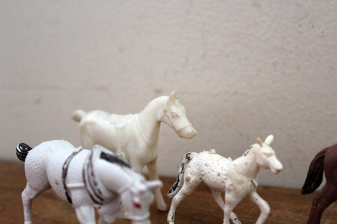 Vintage 70s 8 AS IS Plastic Realistic Horse Toy & Jockey Etsy