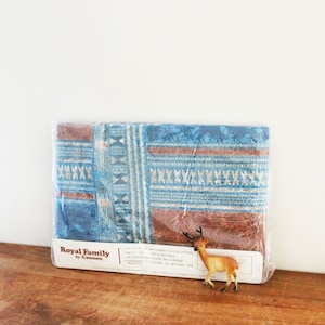 vintage 70s 80s Rust Brown & Blue Geometric Striped Pattern New In Package Royal Family by Cannon Full Fitted Sheet