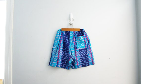 vintage 80s Neon Speedo Surf Board Shorts Batik S… - image 4