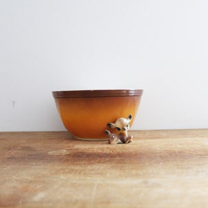 Well Loved vintage 70&#39;s Pyrex 402 Autumn Brown Ombre Nesting Mixing Bowl Casserole 1.5 L 1. Qt