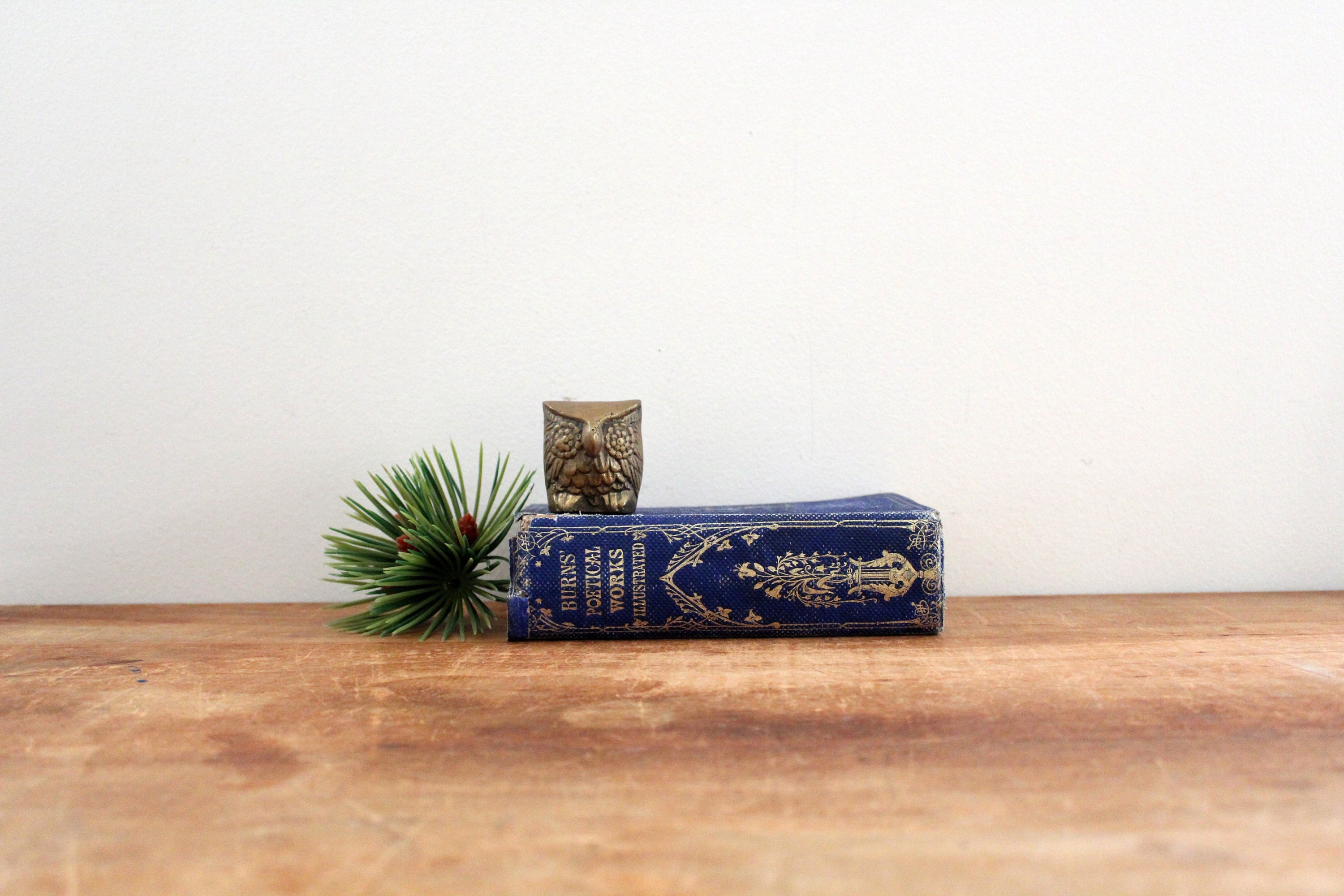 vintage 70s Sweet Little Brass Owl- Woodland Perfect  // Retro Shelf Decor