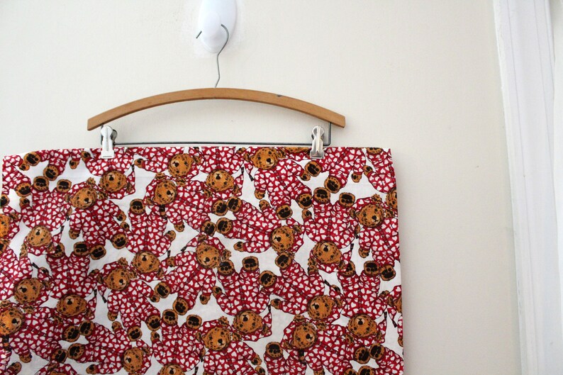AS IS vintage 90s Joe Boxer Sweetie Pie Bear Teddy in Pajamas Hearts Novelty Print Cotton Quilting Crafting Fabric 44W