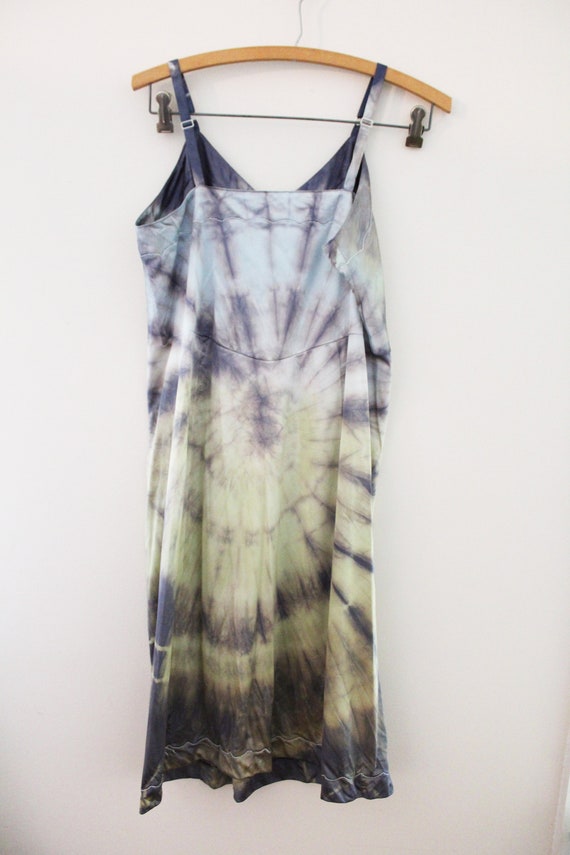 vintage 70s Upcycled Hand Tie Dyed Stormy Ocean B… - image 7