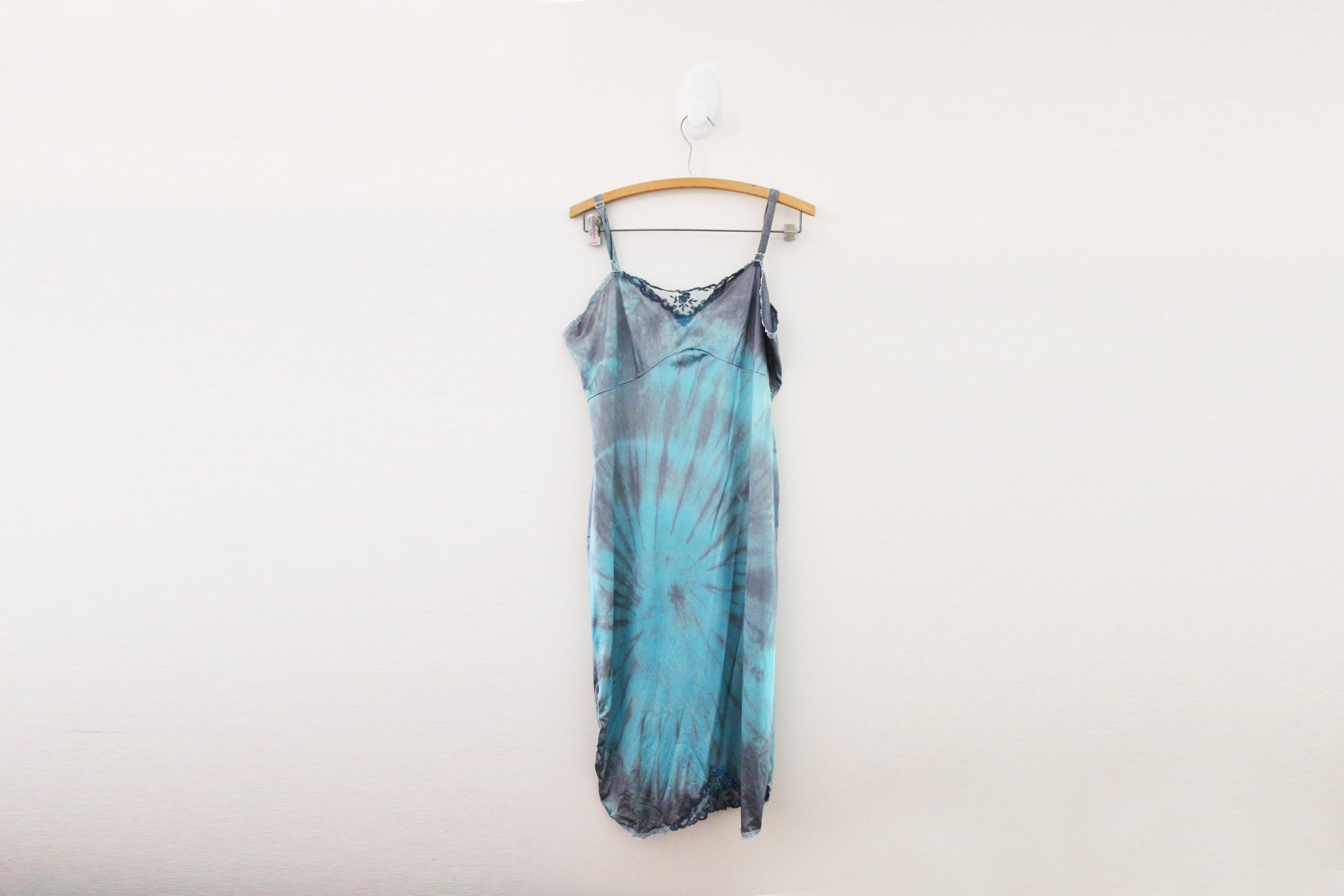 Vintage 70s Festival Slip Dress Upcycled Hand Dyed Cerulean Blue & Stormy  Skies Gray Tie Dye - Etsy