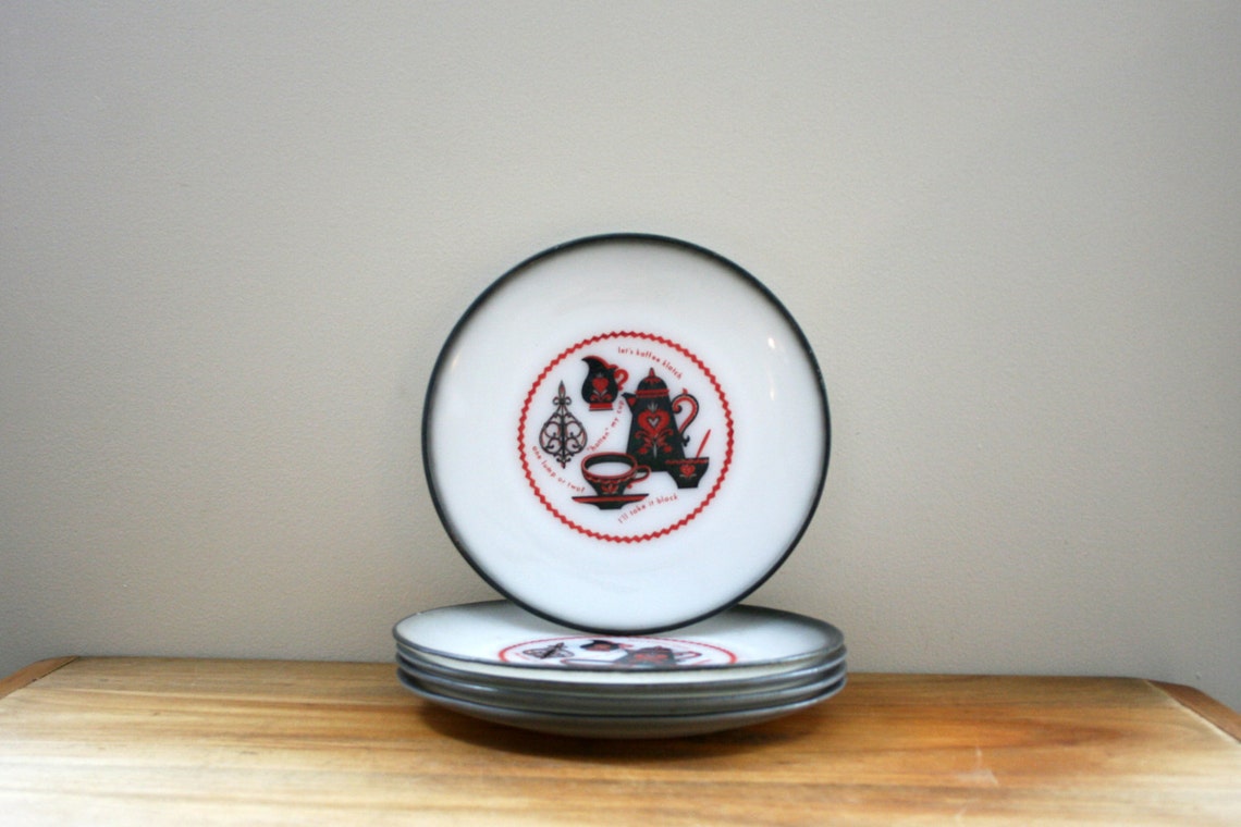 Vintage 1950s Federal Kaffee Klatch PA Dutch Novelty Set of 6 Etsy