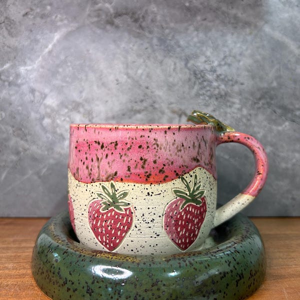 Juego de taza y platillo de verano Strawberry Girl