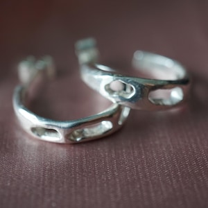 Molten silver hoop earrings - 925 sterling silver Hoops - Gift for her - Made in Canada - Handmade hoop earrings - Organic shaped hoops