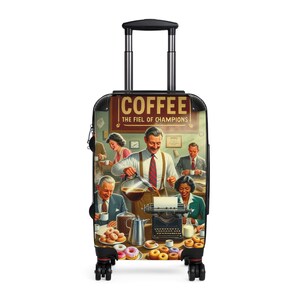 Coffee Themed Suitcase for Travelers, Vintage Style Luggage, Perfect Gift for Coffee Lovers, Unique Travel Accessory, Fun Weekend [...]