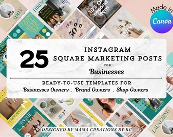 E-commerce Instagram Post Templates: Social Media Marketing (Canva)