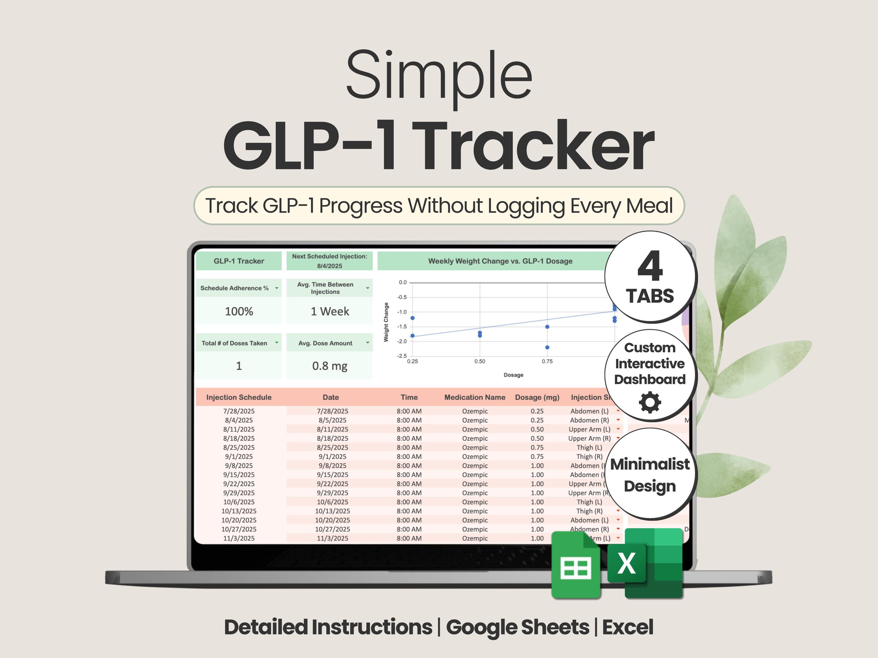 glp 1 calorie calculator GLP1 Tracker Excel Weight Loss Tracker Google Sheets Spreadsheet | Track  Injections, Dosage, Side Effects, Calories, Macros & More