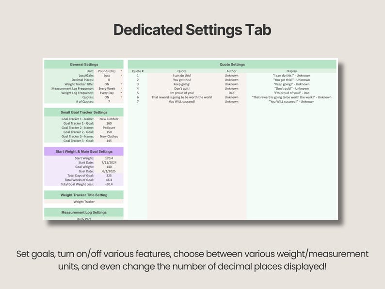 Registro de pérdida de peso en Google Sheets, Diario de pérdida de peso en Excel, Planificador de pérdida de peso, Registro de aumento de peso en Excel, Planificador de fitness imagen 9
