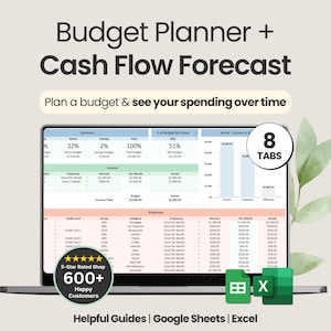 Plantilla de flujo de efectivo personal Plantilla de pronóstico de flujo de efectivo Hoja de cálculo de flujo de efectivo en Excel Presupuesto de flujo de efectivo Hojas de cálculo de Google Pronóstico financiero