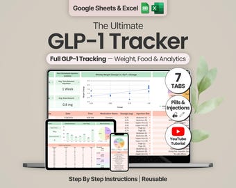 GLP1トラッカー Googleスプレッドシート Excel GLP-1注射ログ 減量プランナー セマグルチド チルゼパチド投与量トラッカー 錠剤注射ログ