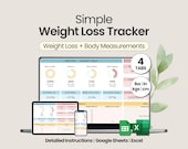 Weight Loss Tracker Excel Weight Loss Spreadsheet Weight Loss Journal Digital Fitness Tracker Google Sheets Weight Loss Planner Spreadsheet