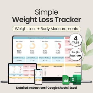 Weight Loss Tracker Excel Weight Loss Spreadsheet Weight Loss Journal Digital Fitness Tracker Google Sheets Weight Loss Planner Spreadsheet