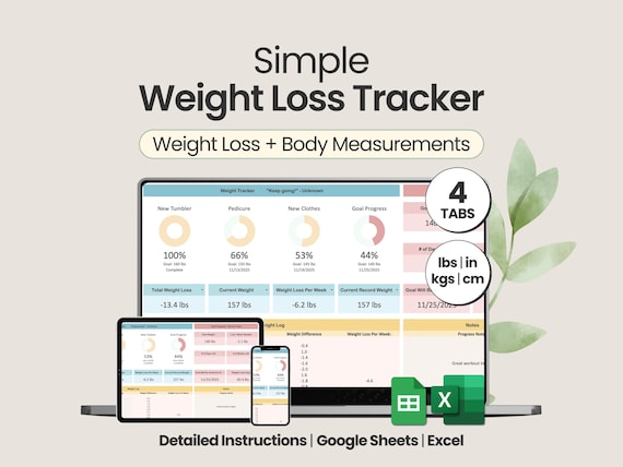 Weight Loss Tracker Excel Weight Loss Spreadsheet Weight Loss Journal Digital Fitness Tracker Google Sheets Weight Loss Planner Spreadsheet