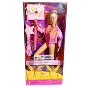 BNIB NRFB 2001 Vintage Y2K Super Gymnast Barbie Doll 55290 Gymnastics Sports