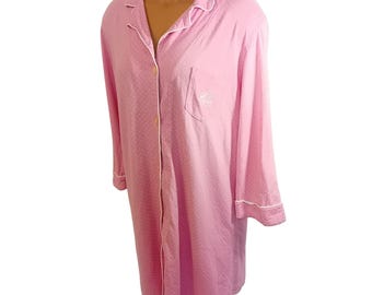 vintage Lauren Ralph Lauren chemise de nuit à pois monogramme poche coquette XL