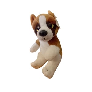 Nouveau NWT Y2K des années 2000 Ganz Classics petit pouf Animal en peluche peluche Boxer chien enfants jouets unisexe Kidcore nostalgie