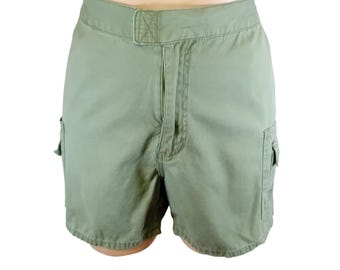Vintage Women Faded Glory Utility Outdoors Cargo Khaki Shorts Hook & Eye Gorp 10