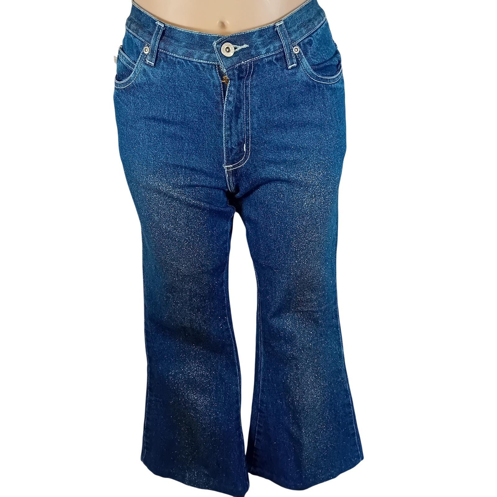 Y2k Glitter Jeans - Etsy