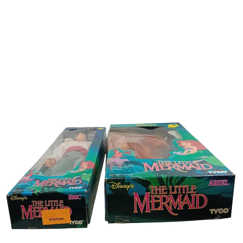 Conjunto com 2 bonecos novos da Tyco Disney Princess, Príncipe Eric e Ariel da Pequena Sereia. LEIA imagem 3