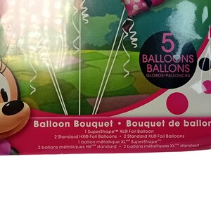 NIEUW Deadstock Disney Minnie Mouse ballonboeketset 5-delig folie feestdecor LEZEN afbeelding 6