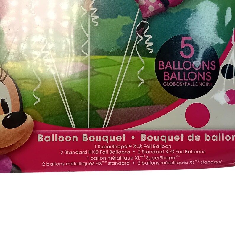 NIEUW Deadstock Disney Minnie Mouse ballonboeketset 5-delig folie feestdecor LEZEN afbeelding 6