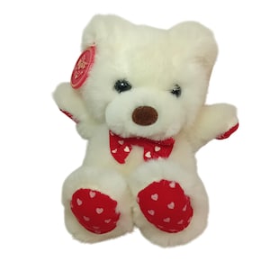NWT New Vintage 90s Russ Caress Binkie White Teddy Bear Plushie Stuffed Animal
