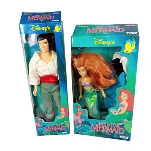 Conjunto com 2 bonecos novos da Tyco Disney Princess, Príncipe Eric e Ariel da Pequena Sereia. LEIA imagem 1