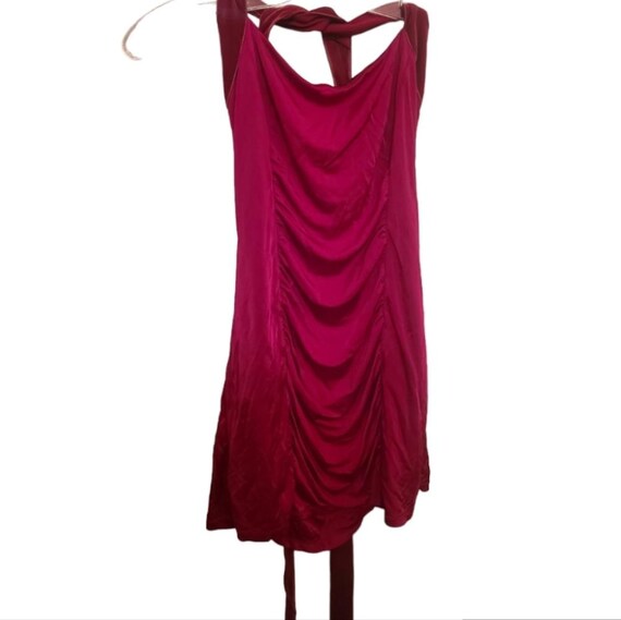 Y2K High End Luxury BIRD by Juicy Couture Dress Tessa Hot Pink Dahlia Halter W Velore Tie Straps Ruched Size Medium Womens Dancing Clubwear Etsy Canada