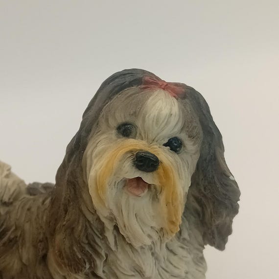 ヴィンテージ 1990年代 イタリア カスタニャ 犬の置物 シーズーの子犬 