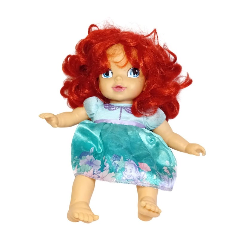 Jakks Pacific Disney Princess Baby Ariel Deluxe Toddler Doll La Sirenetta LEGGI immagine 1