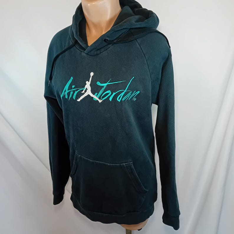 Jordan Facey Script Y2K Air Jordan Script Hoodie Archive Washed Faded HOF #23#45 Streetwear ...