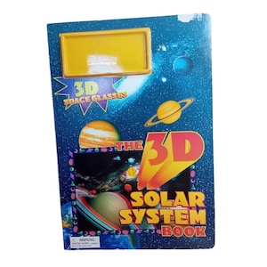 Libros antiguos Vtg Y2k 2000s 3d Libro del sistema solar 3d Libro grande de cartón Ciencia Astronomía Galaxias Educación nerd NO INCLUYE GAFAS 3d