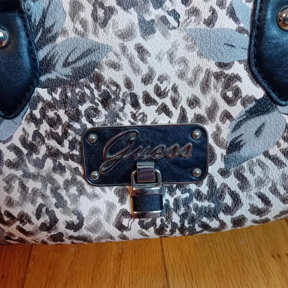 Vintage Y2K 2000swomen's Guess Floral Flower Cheetah Leopard