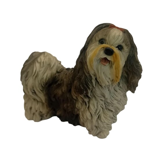 ヴィンテージ 1990年代 イタリア カスタニャ 犬の置物 シーズーの子犬 