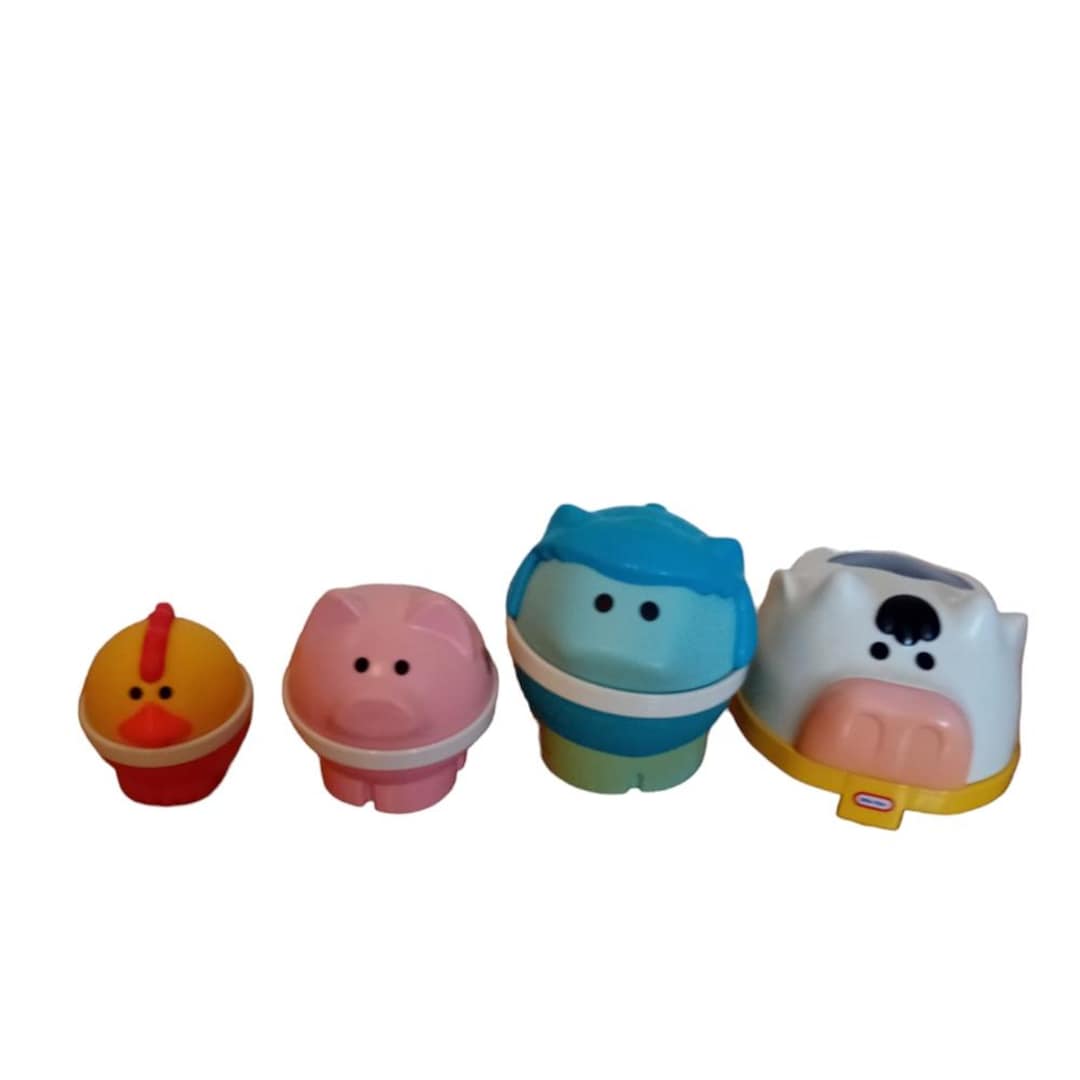 Vintage Little Tikes Farm Nesting Animals 1/2 Pieces Incldues Sheep, Pig,  Chick Half of Cow Babies Toddlers Stacking Toys 90s INCOMPLETE